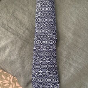 Hermes Blue and White Patterned Tie